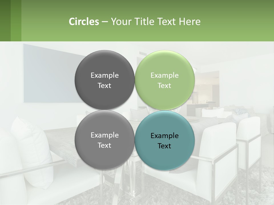 A Dining Room Table With Chairs And A Vase Of Flowers PowerPoint Template