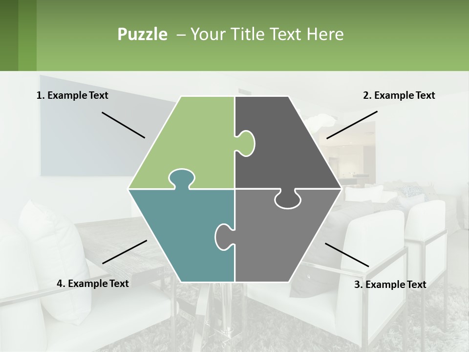 A Dining Room Table With Chairs And A Vase Of Flowers PowerPoint Template