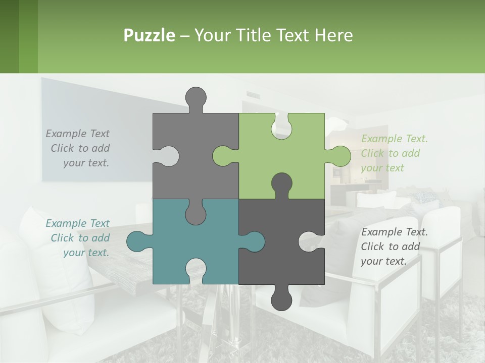 A Dining Room Table With Chairs And A Vase Of Flowers PowerPoint Template