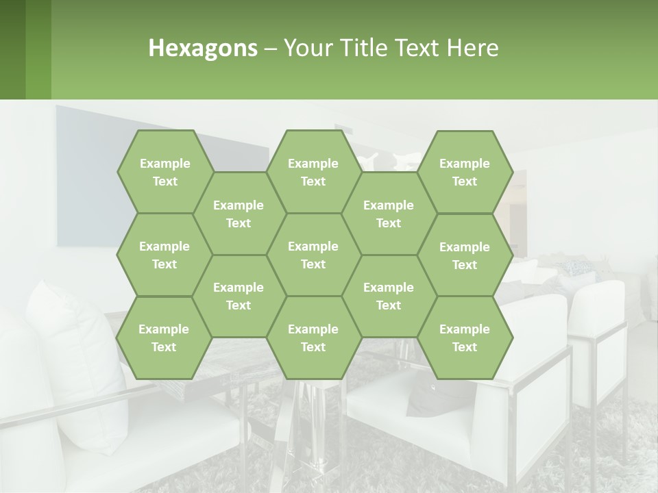 A Dining Room Table With Chairs And A Vase Of Flowers PowerPoint Template