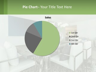 A Dining Room Table With Chairs And A Vase Of Flowers PowerPoint Template