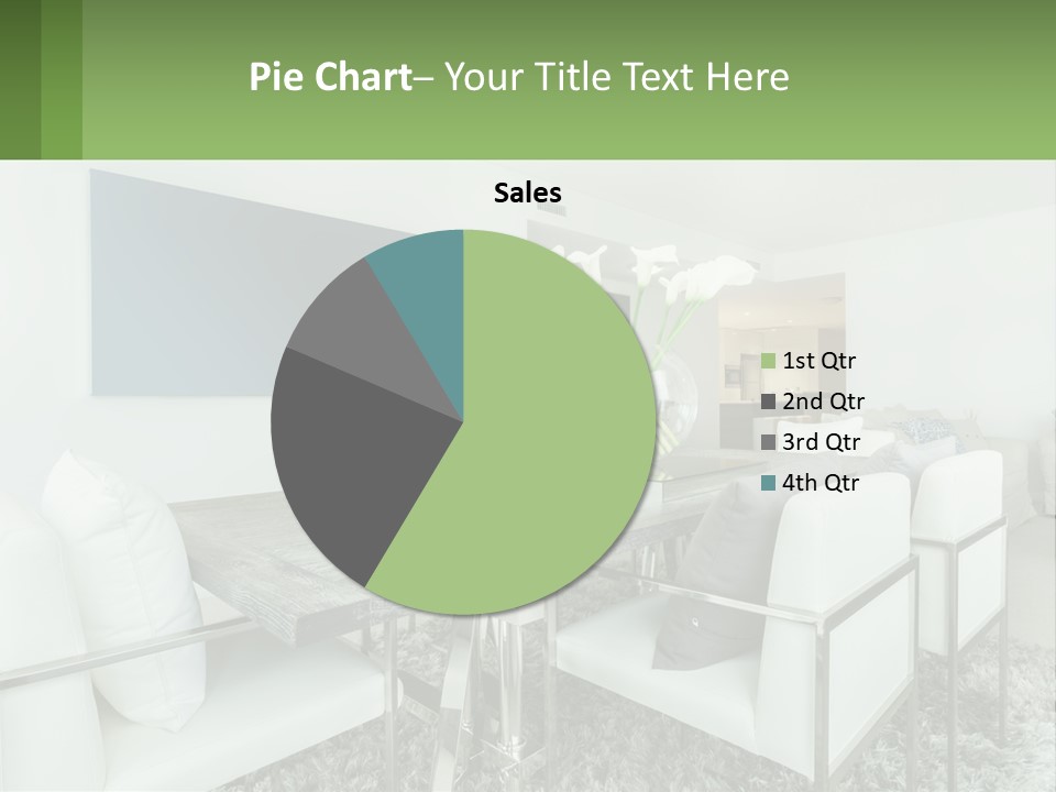 A Dining Room Table With Chairs And A Vase Of Flowers PowerPoint Template