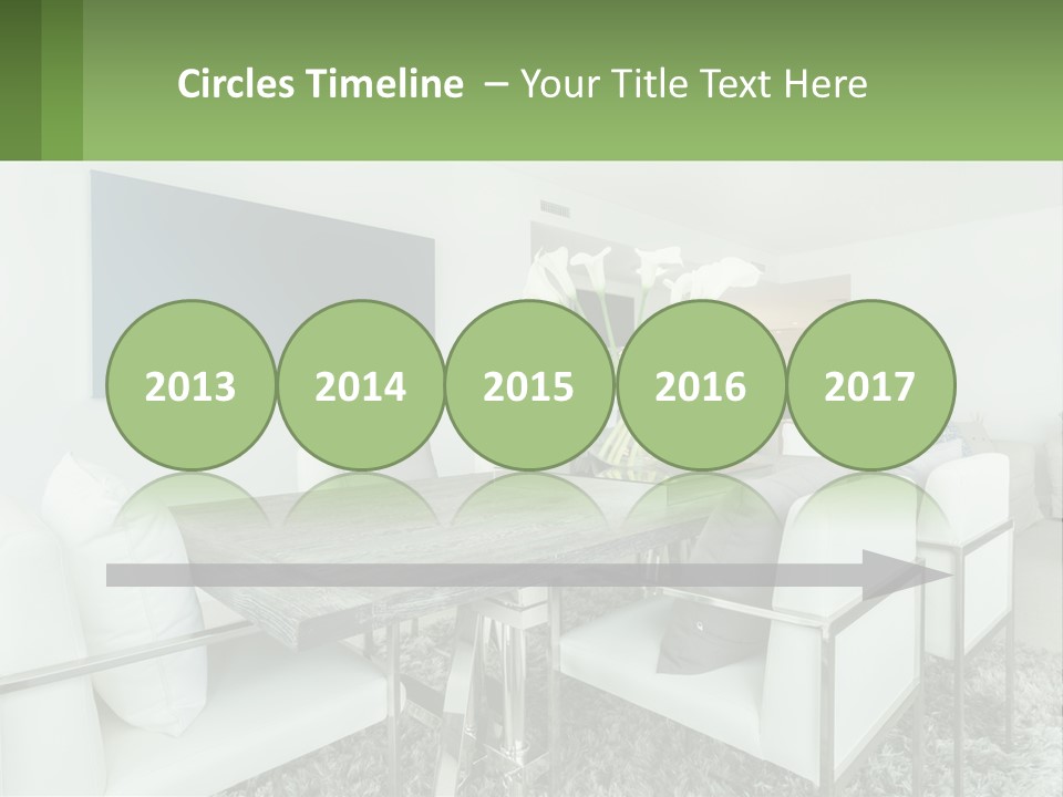 A Dining Room Table With Chairs And A Vase Of Flowers PowerPoint Template