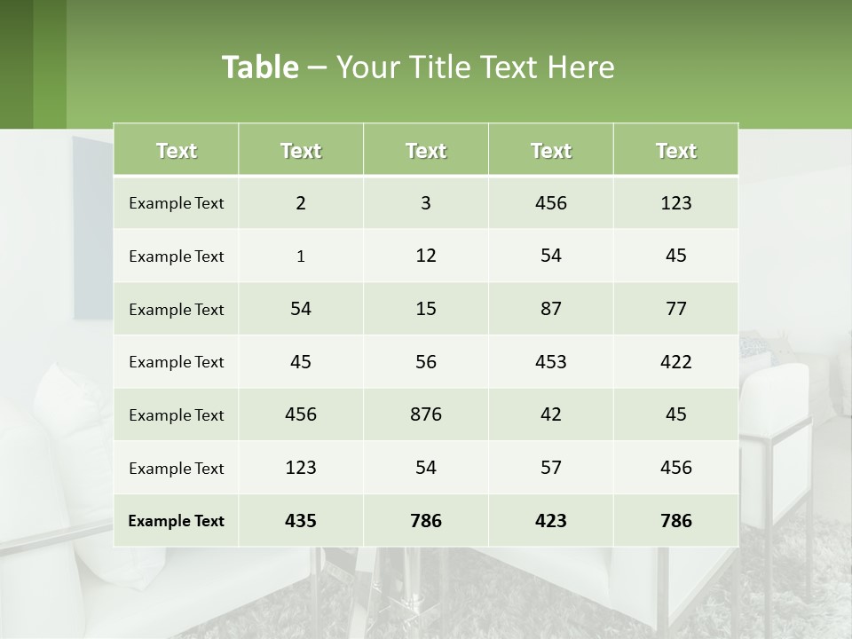 A Dining Room Table With Chairs And A Vase Of Flowers PowerPoint Template