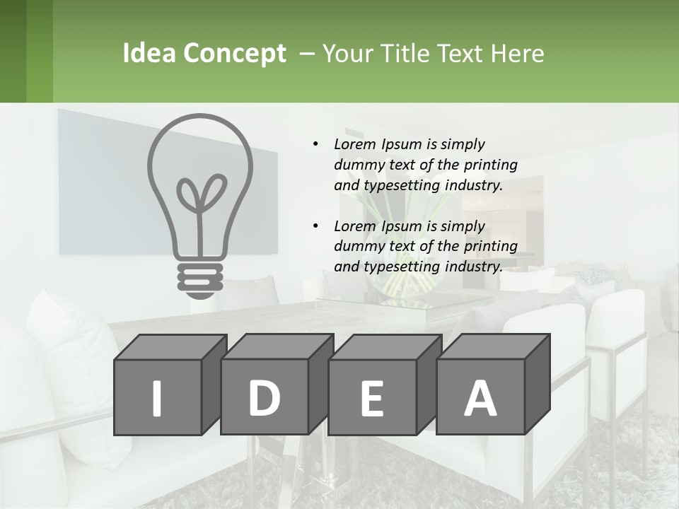 A Dining Room Table With Chairs And A Vase Of Flowers PowerPoint Template