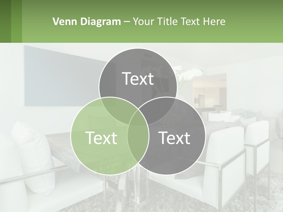 A Dining Room Table With Chairs And A Vase Of Flowers PowerPoint Template