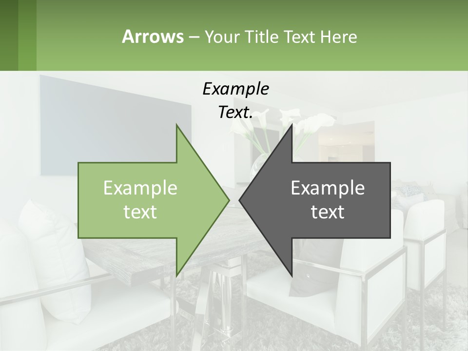 A Dining Room Table With Chairs And A Vase Of Flowers PowerPoint Template