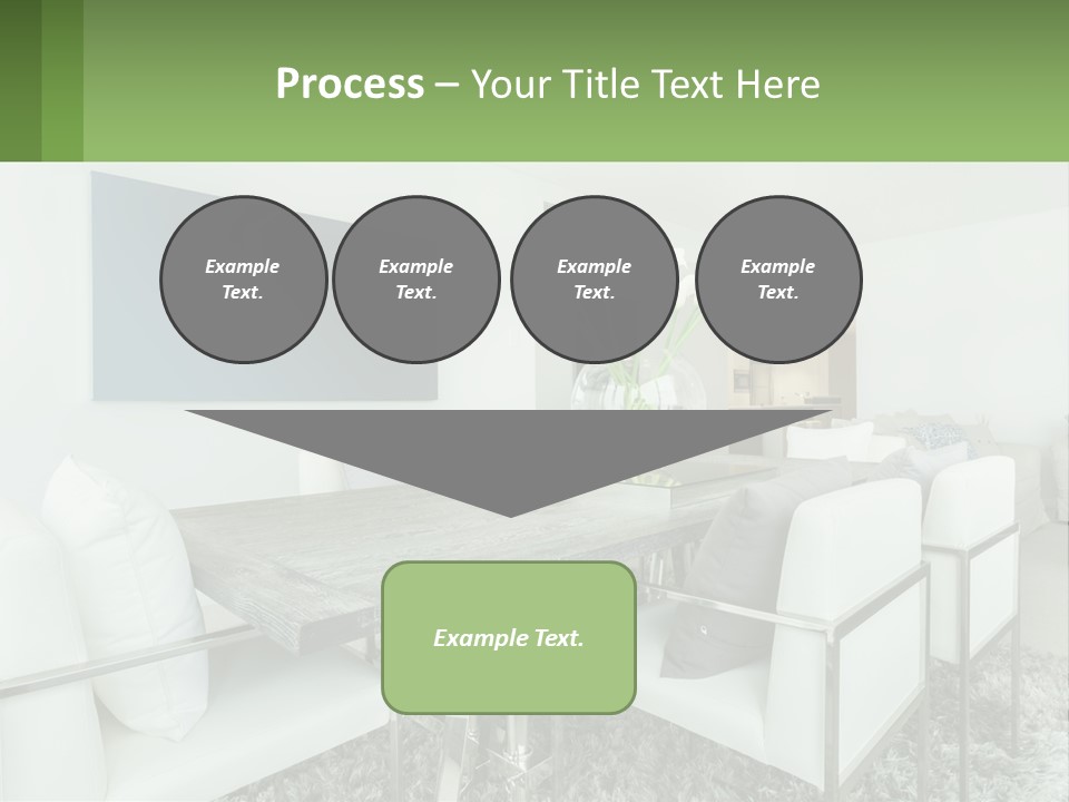 A Dining Room Table With Chairs And A Vase Of Flowers PowerPoint Template