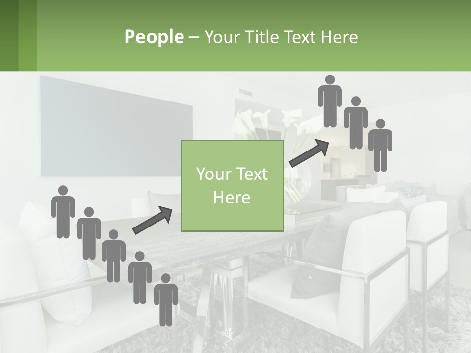 A Dining Room Table With Chairs And A Vase Of Flowers PowerPoint Template