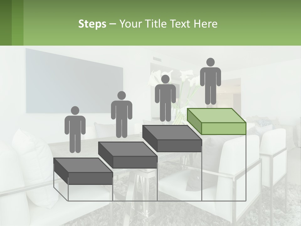 A Dining Room Table With Chairs And A Vase Of Flowers PowerPoint Template