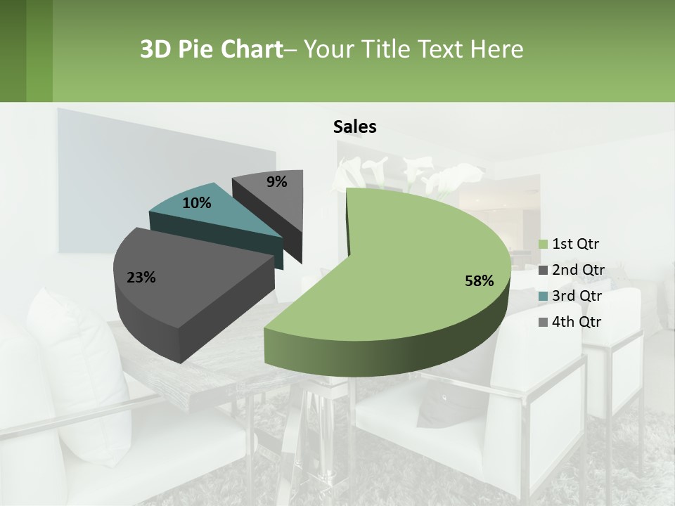 A Dining Room Table With Chairs And A Vase Of Flowers PowerPoint Template
