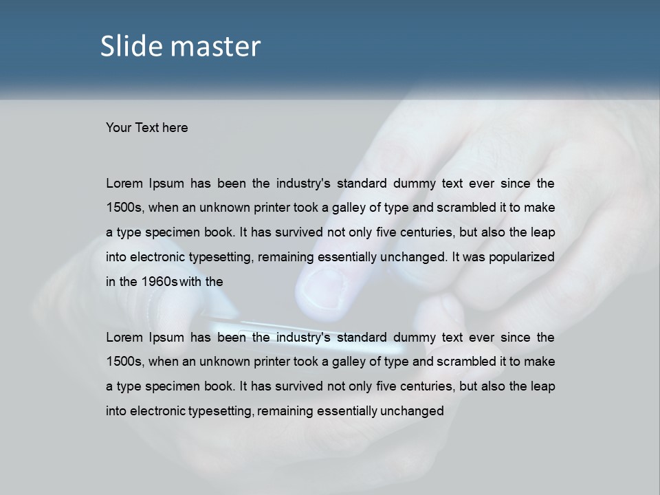 A Man Holding A Cell Phone In His Hand PowerPoint Template
