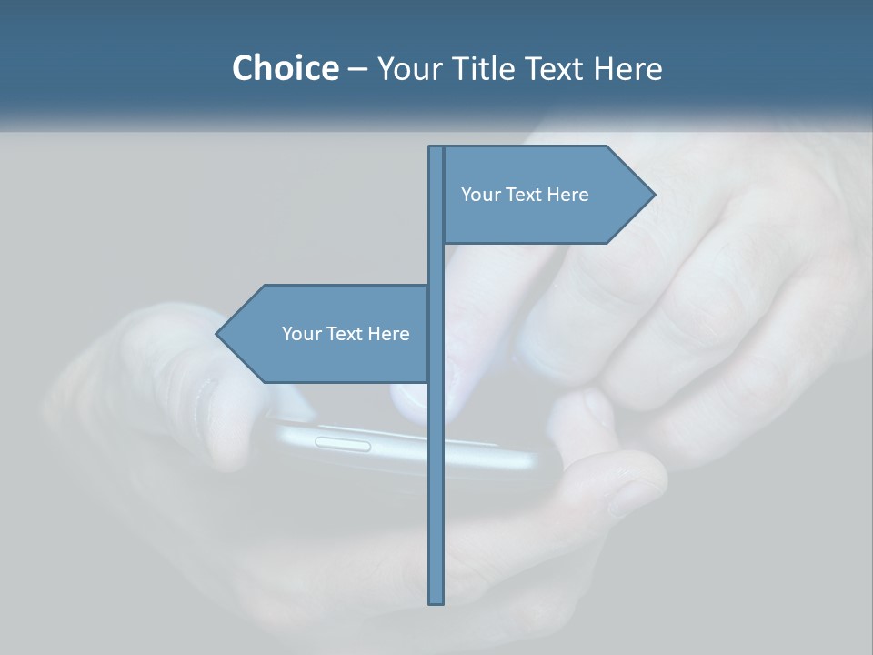 A Man Holding A Cell Phone In His Hand PowerPoint Template