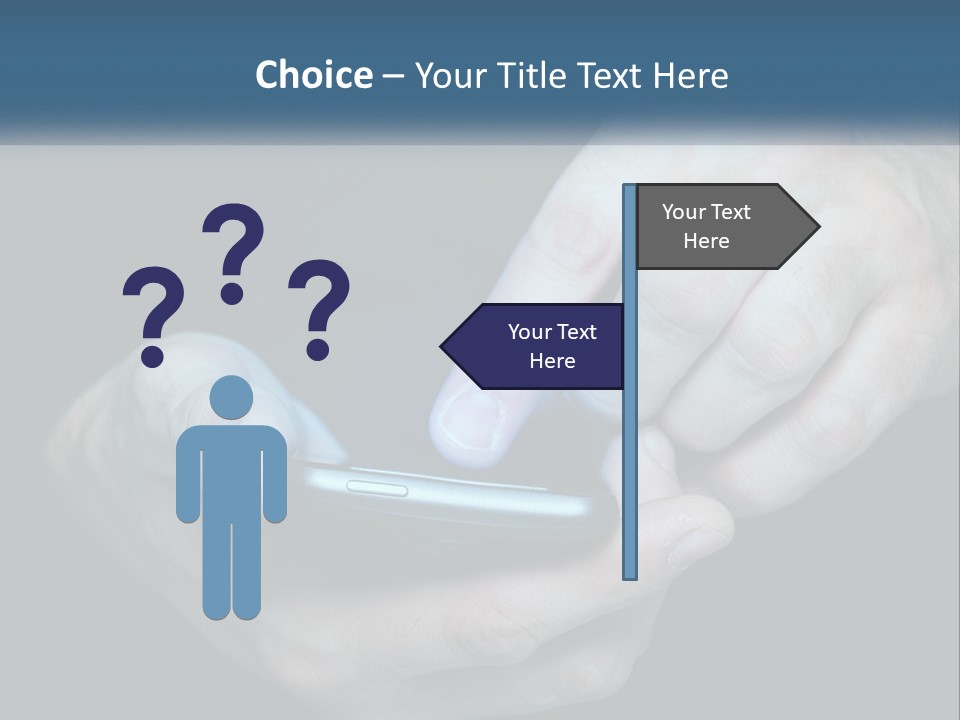 A Man Holding A Cell Phone In His Hand PowerPoint Template