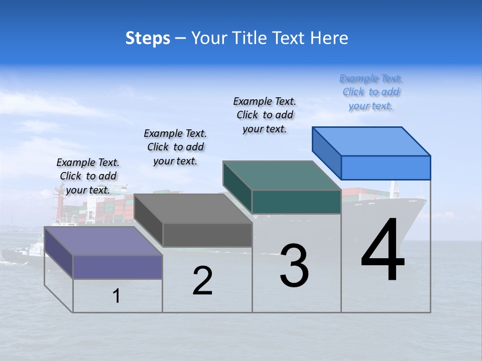 A Large Cargo Ship In The Ocean With A Tug Boat In Front Of It PowerPoint Template