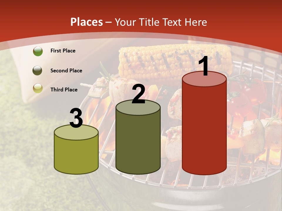 A Barbecue Grill With Corn On The Cob PowerPoint Template