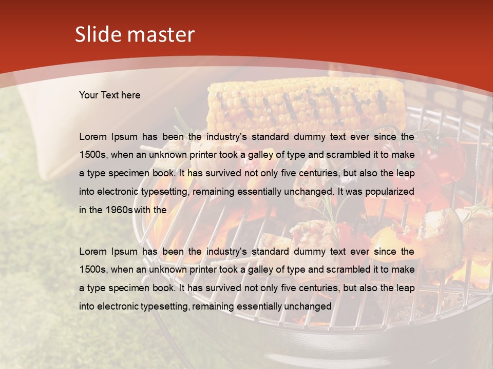 A Barbecue Grill With Corn On The Cob PowerPoint Template