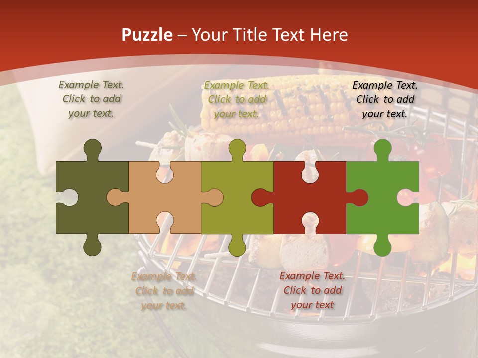 A Barbecue Grill With Corn On The Cob PowerPoint Template