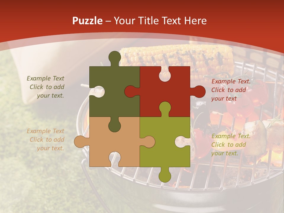 A Barbecue Grill With Corn On The Cob PowerPoint Template