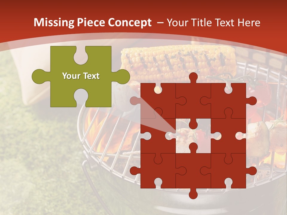 A Barbecue Grill With Corn On The Cob PowerPoint Template