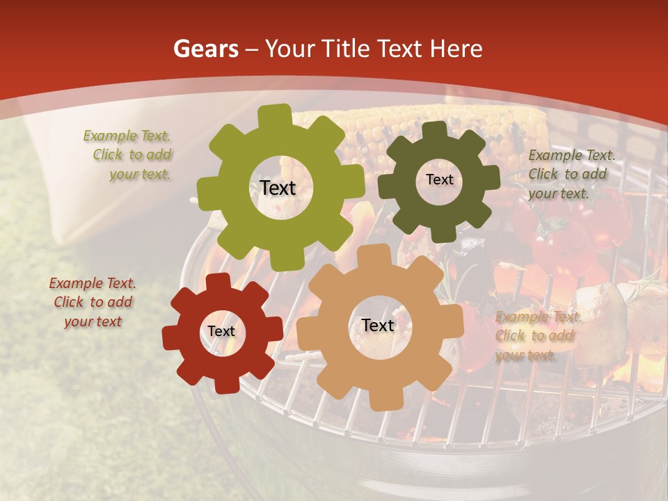 A Barbecue Grill With Corn On The Cob PowerPoint Template