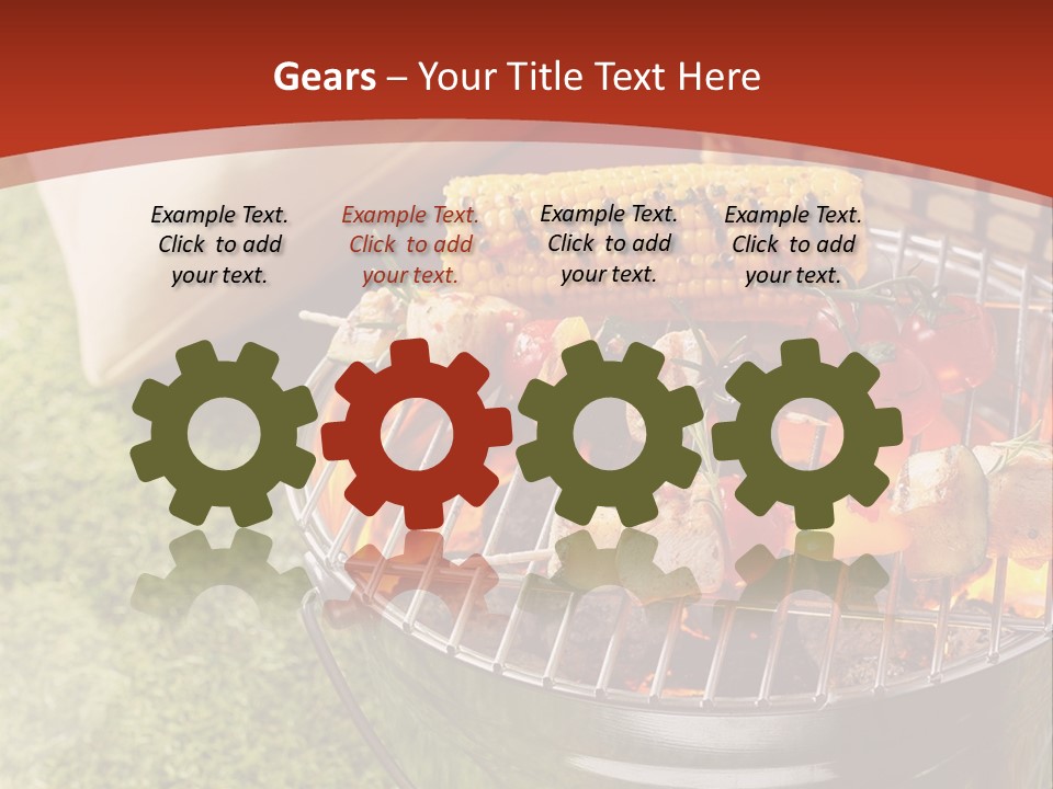A Barbecue Grill With Corn On The Cob PowerPoint Template