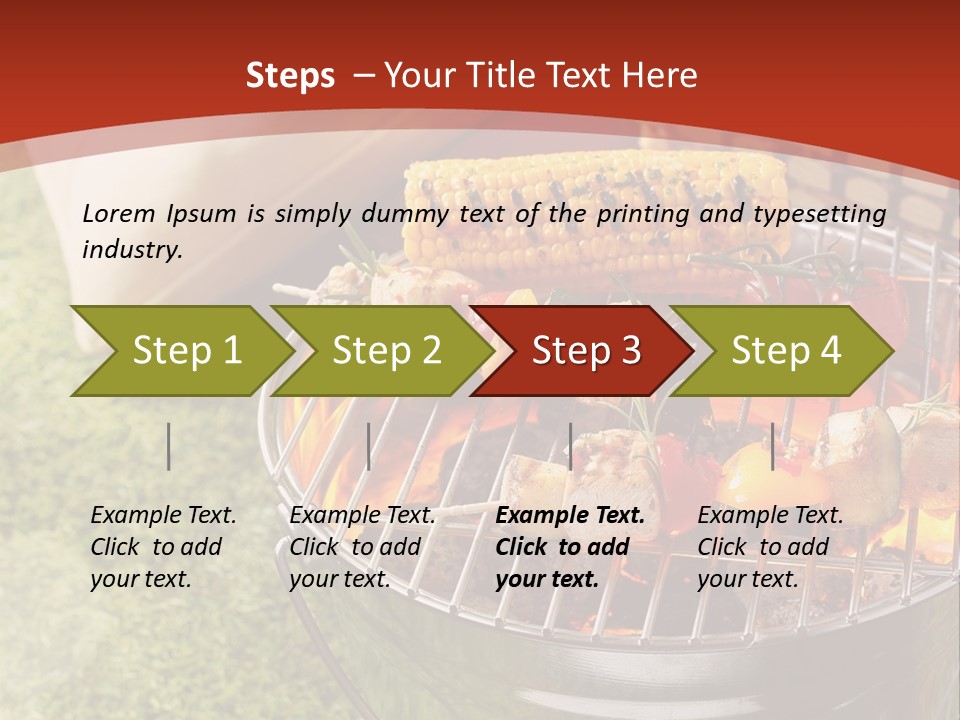 A Barbecue Grill With Corn On The Cob PowerPoint Template