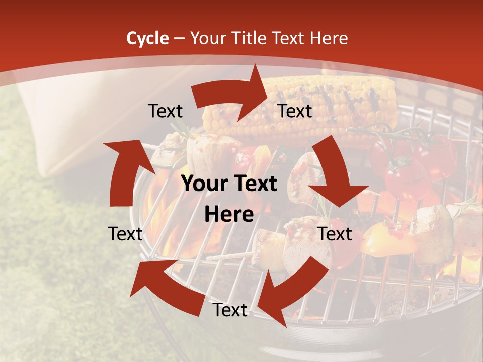 A Barbecue Grill With Corn On The Cob PowerPoint Template