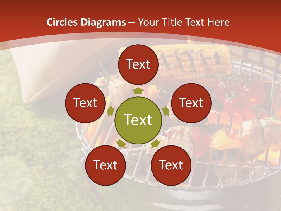 A Barbecue Grill With Corn On The Cob PowerPoint Template