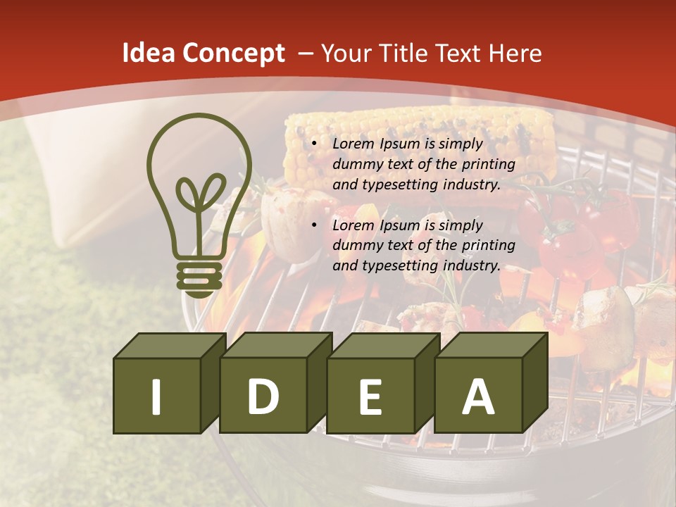 A Barbecue Grill With Corn On The Cob PowerPoint Template