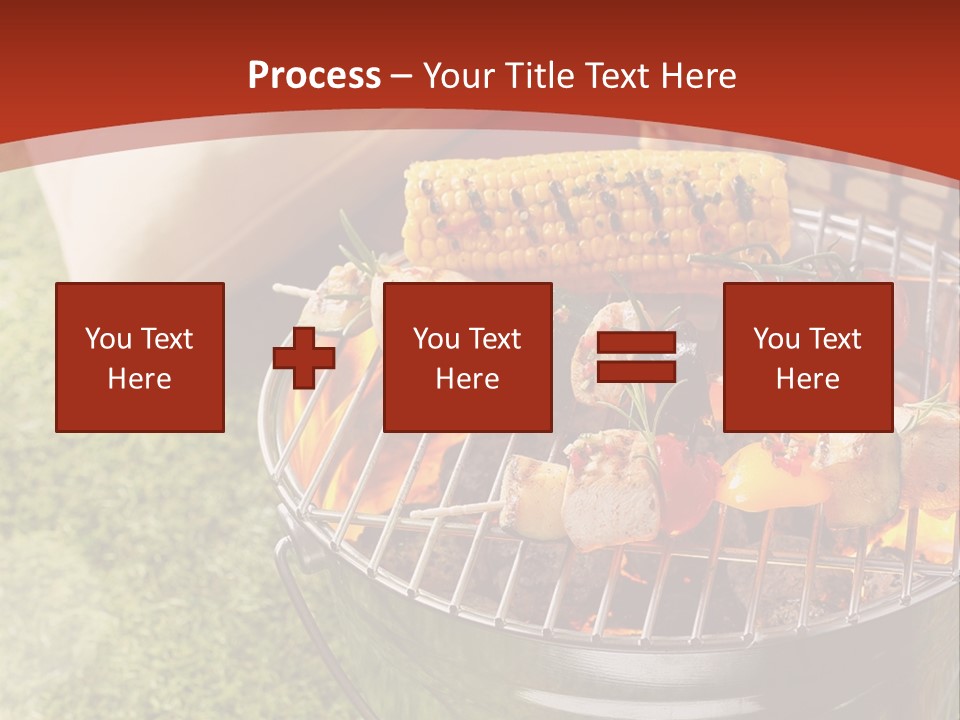 A Barbecue Grill With Corn On The Cob PowerPoint Template