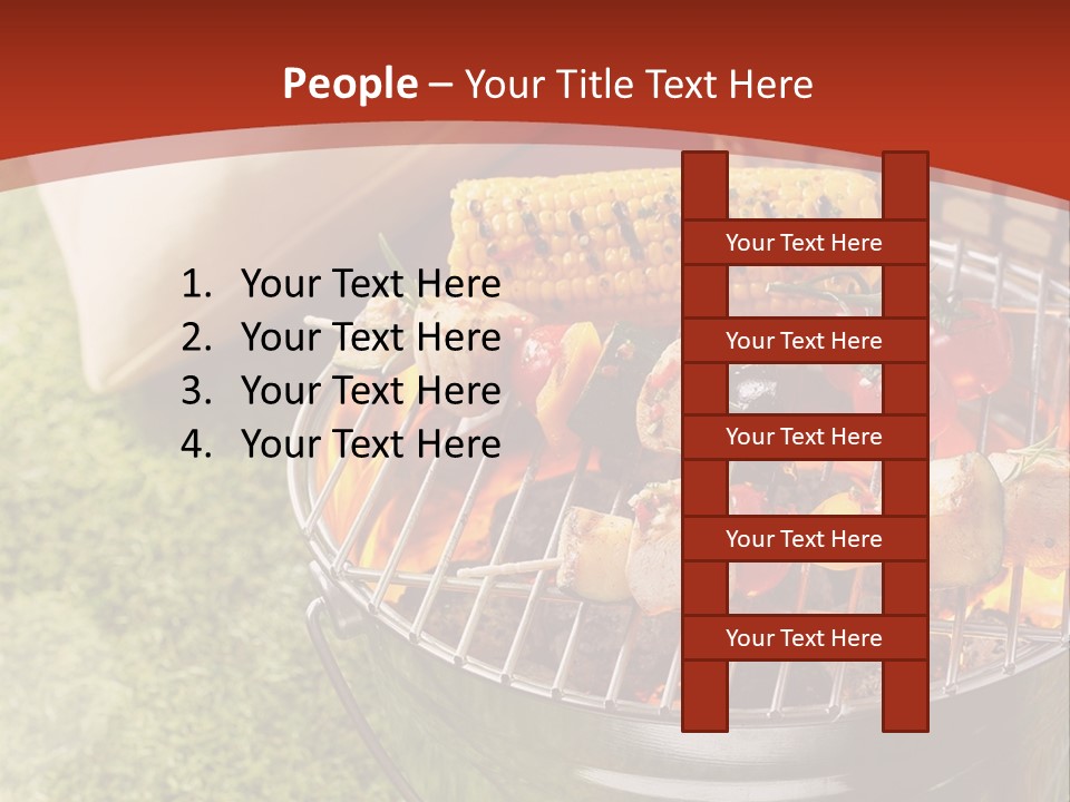 A Barbecue Grill With Corn On The Cob PowerPoint Template