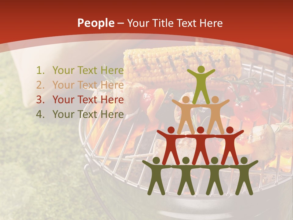 A Barbecue Grill With Corn On The Cob PowerPoint Template