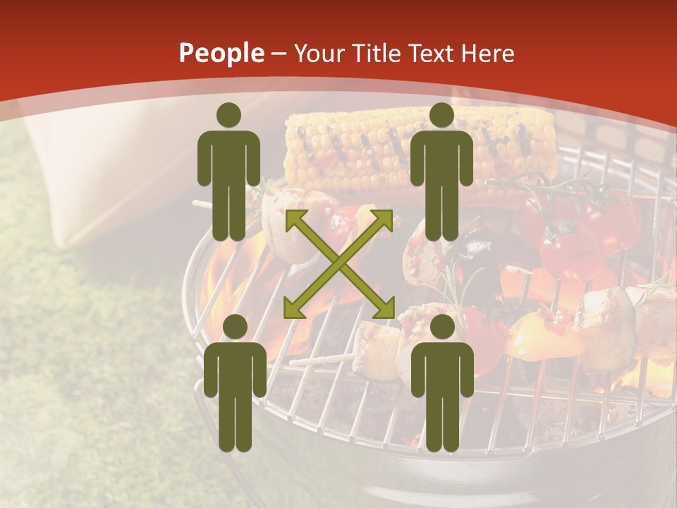 A Barbecue Grill With Corn On The Cob PowerPoint Template