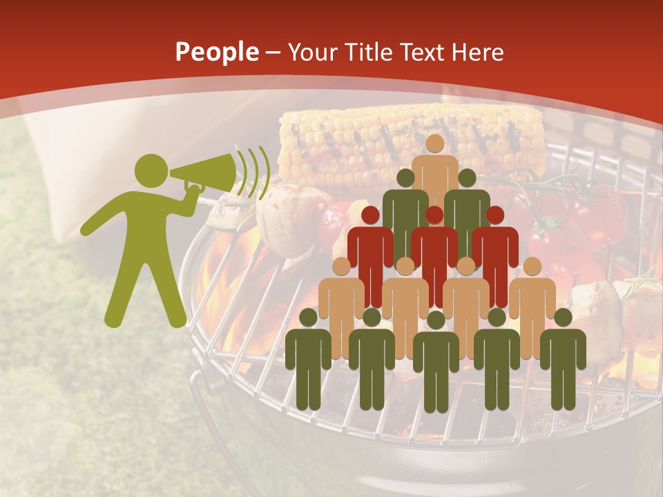 A Barbecue Grill With Corn On The Cob PowerPoint Template