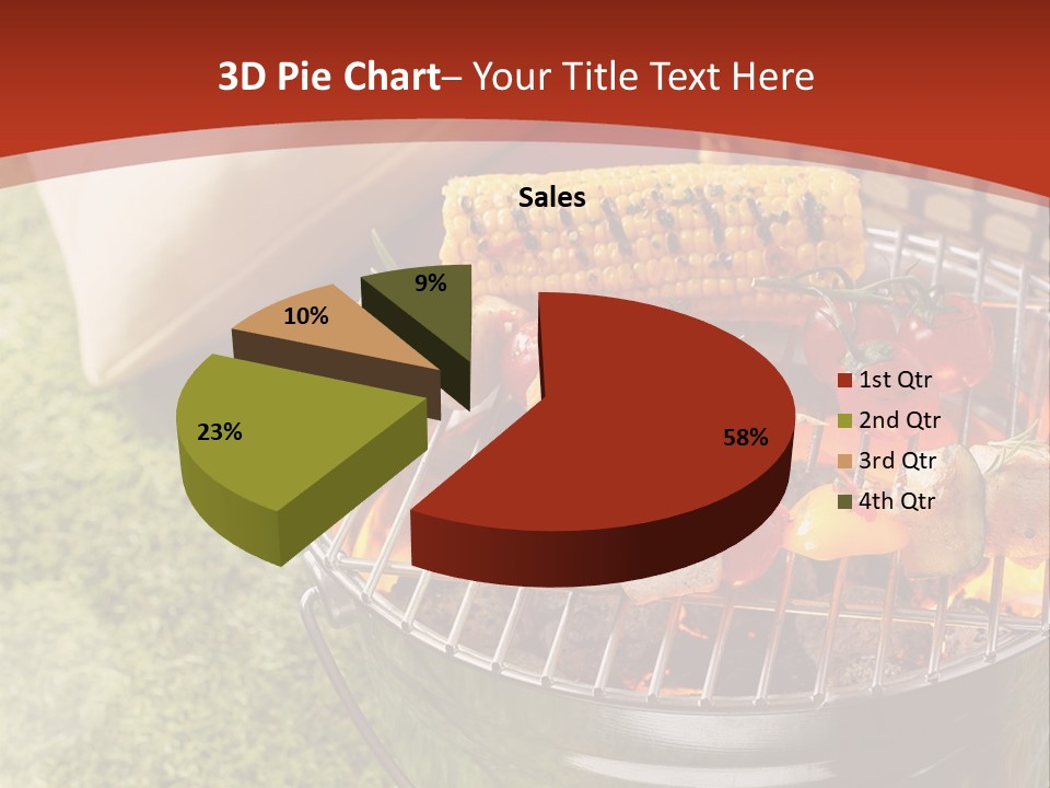 A Barbecue Grill With Corn On The Cob PowerPoint Template