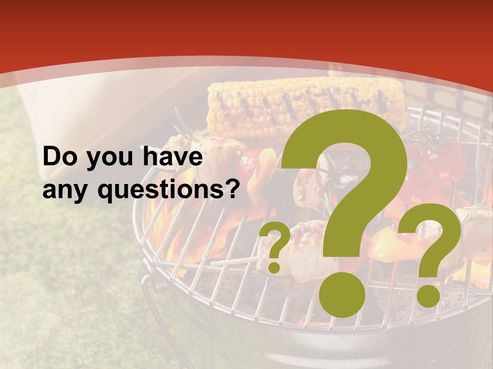 A Barbecue Grill With Corn On The Cob PowerPoint Template