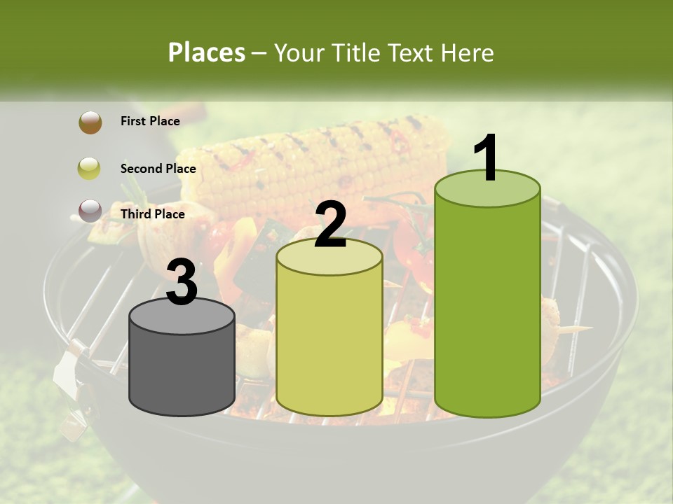 A Bbq Grill With Corn On The Cob And Vegetables On It PowerPoint Template