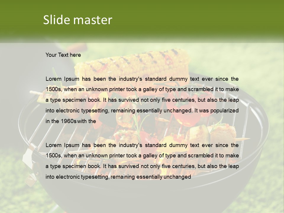 A Bbq Grill With Corn On The Cob And Vegetables On It PowerPoint Template
