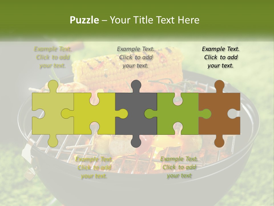 A Bbq Grill With Corn On The Cob And Vegetables On It PowerPoint Template