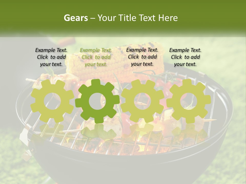 A Bbq Grill With Corn On The Cob And Vegetables On It PowerPoint Template