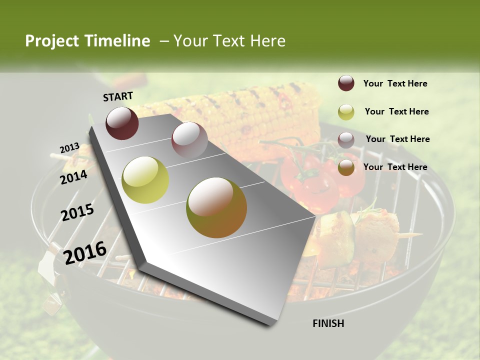 A Bbq Grill With Corn On The Cob And Vegetables On It PowerPoint Template