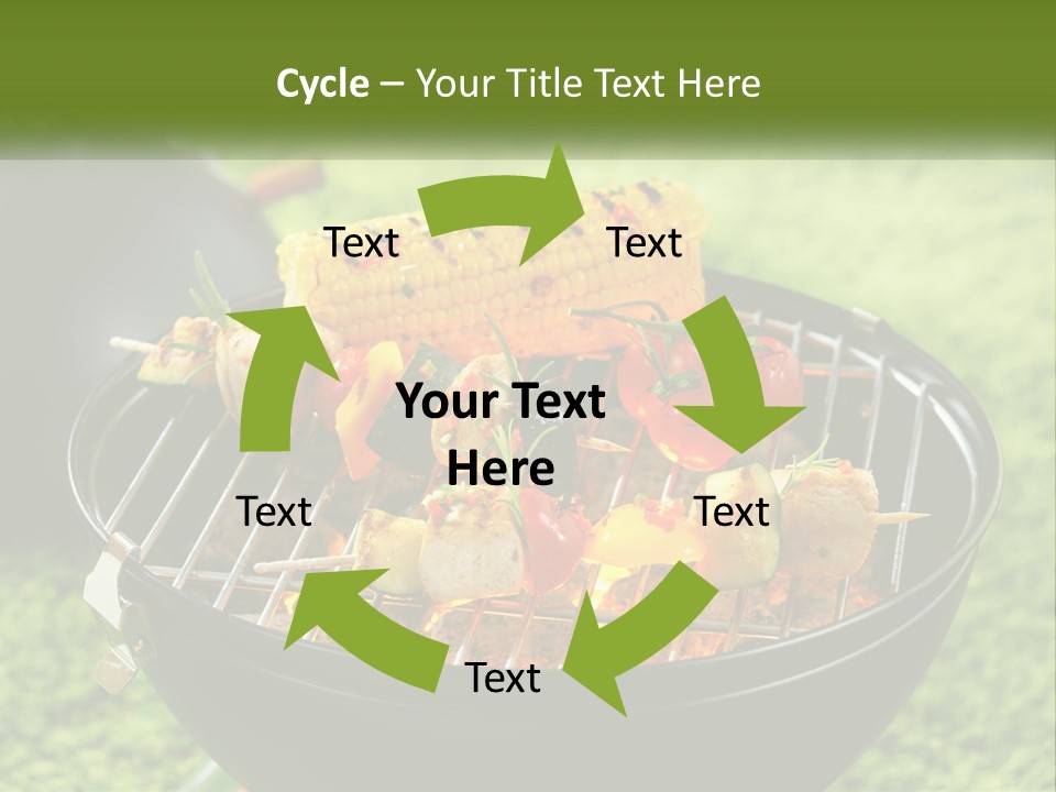A Bbq Grill With Corn On The Cob And Vegetables On It PowerPoint Template