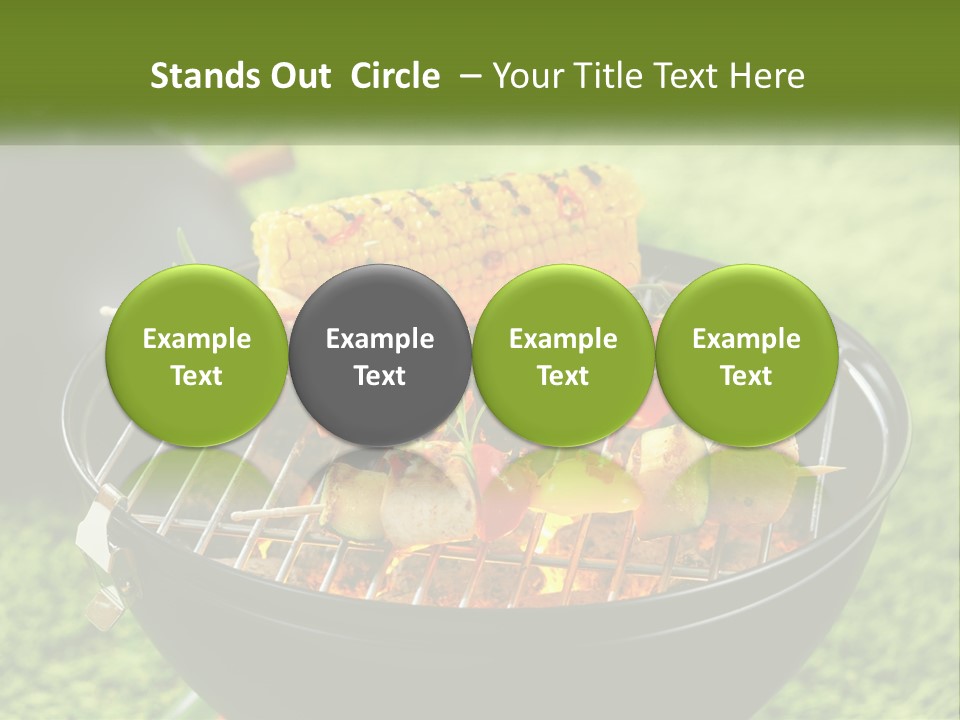 A Bbq Grill With Corn On The Cob And Vegetables On It PowerPoint Template