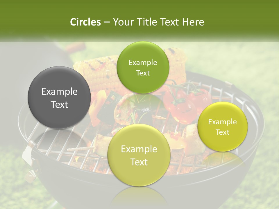 A Bbq Grill With Corn On The Cob And Vegetables On It PowerPoint Template
