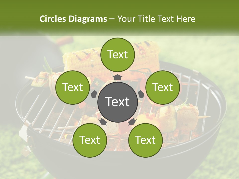 A Bbq Grill With Corn On The Cob And Vegetables On It PowerPoint Template