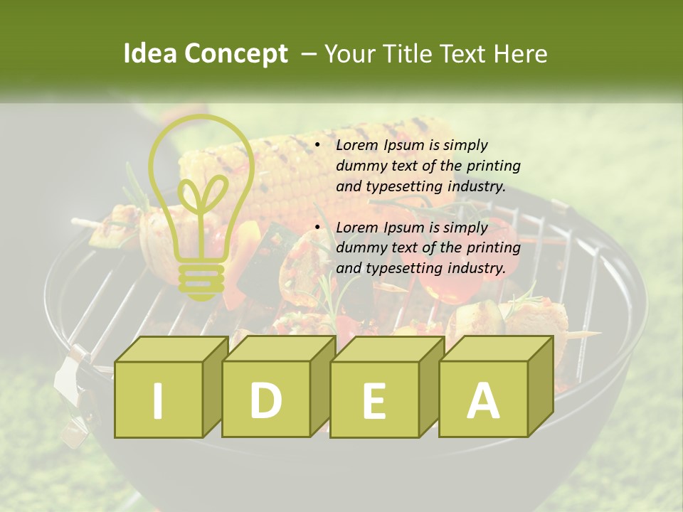 A Bbq Grill With Corn On The Cob And Vegetables On It PowerPoint Template