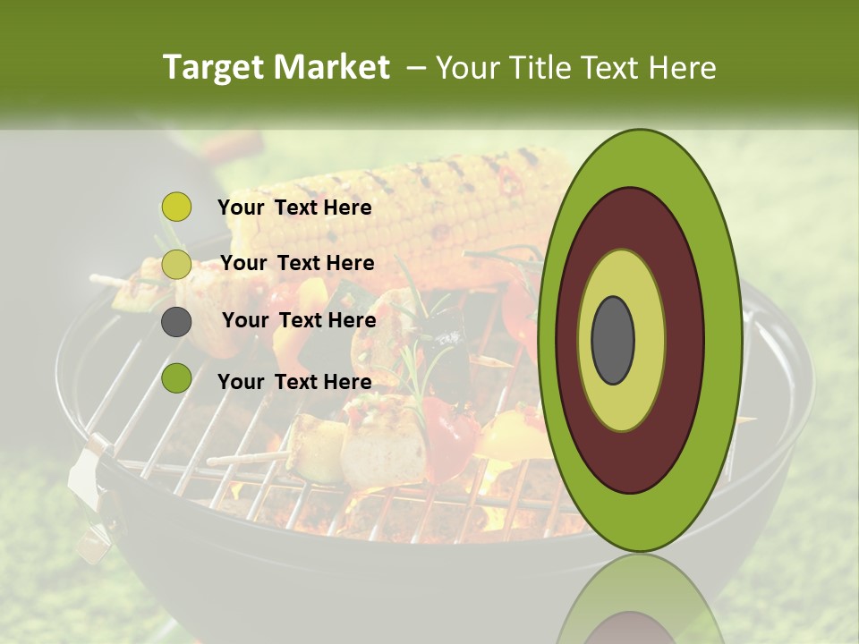 A Bbq Grill With Corn On The Cob And Vegetables On It PowerPoint Template