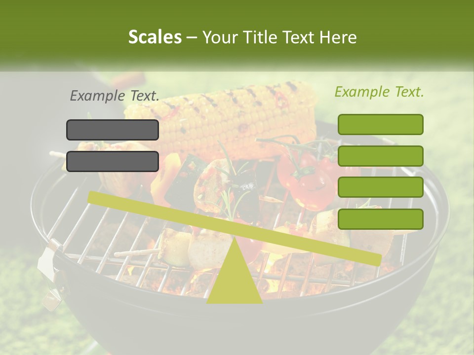 A Bbq Grill With Corn On The Cob And Vegetables On It PowerPoint Template