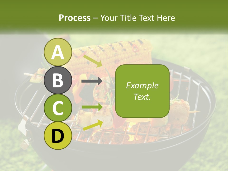 A Bbq Grill With Corn On The Cob And Vegetables On It PowerPoint Template